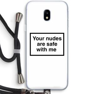 CaseCompany Safe with me: Samsung Galaxy J3 (2017) Transparant Hoesje met koord