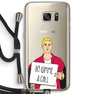 CaseCompany Gimme a call: Samsung Galaxy S7 Transparant Hoesje met koord