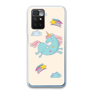 CaseCompany Vliegende eenhoorn: Xiaomi Redmi 10 Transparant Hoesje