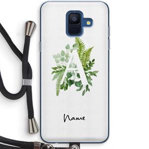 CaseCompany Green Brush: Samsung Galaxy A6 (2018) Transparant Hoesje met koord