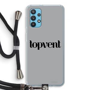 CaseCompany Topvent Grijs Zwart: Samsung Galaxy A32 4G Transparant Hoesje met koord