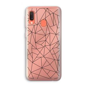 CaseCompany Geometrische lijnen zwart: Samsung Galaxy A20e Transparant Hoesje