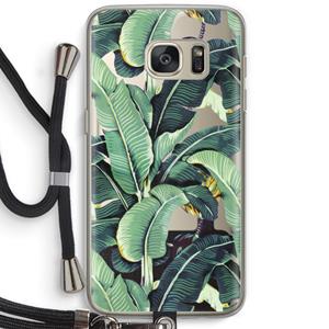 CaseCompany Bananenbladeren: Samsung Galaxy S7 Transparant Hoesje met koord