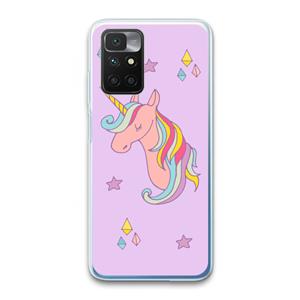 CaseCompany Roze eenhoorn: Xiaomi Redmi 10 Transparant Hoesje