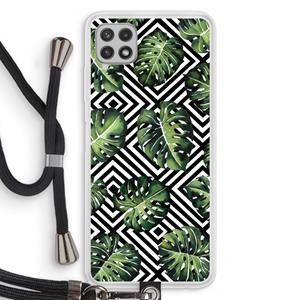 CaseCompany Geometrische jungle: Samsung Galaxy A22 4G Transparant Hoesje met koord