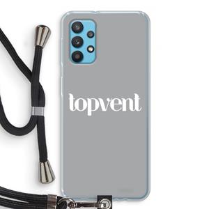 CaseCompany Topvent Grijs Wit: Samsung Galaxy A32 4G Transparant Hoesje met koord