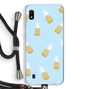 CaseCompany Ananasjes: Samsung Galaxy A10 Transparant Hoesje met koord