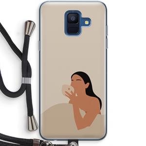 CaseCompany Fresh coffee: Samsung Galaxy A6 (2018) Transparant Hoesje met koord