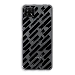 CaseCompany Zwarte vegen: Samsung Galaxy A22 5G Transparant Hoesje