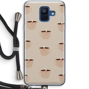 CaseCompany Morning coffee: Samsung Galaxy A6 (2018) Transparant Hoesje met koord