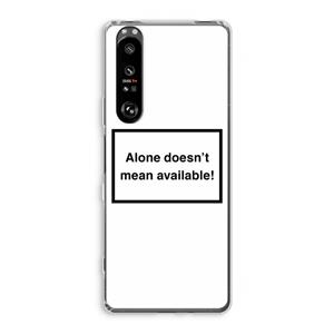 CaseCompany Alone: Sony Xperia 1 III Transparant Hoesje