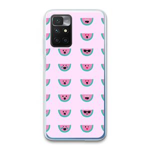 CaseCompany Smiley watermeloenprint: Xiaomi Redmi 10 Transparant Hoesje