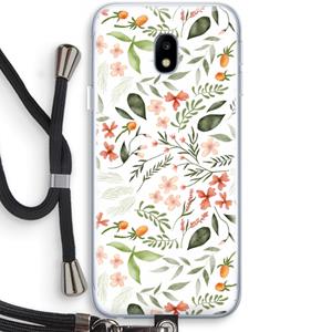 CaseCompany Sweet little flowers: Samsung Galaxy J3 (2017) Transparant Hoesje met koord