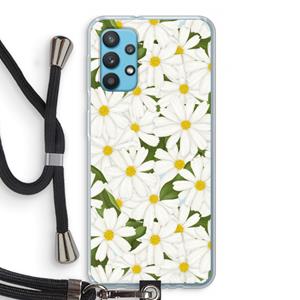 CaseCompany Summer Daisies: Samsung Galaxy A32 4G Transparant Hoesje met koord