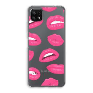 CaseCompany Bite my lip: Samsung Galaxy A22 5G Transparant Hoesje