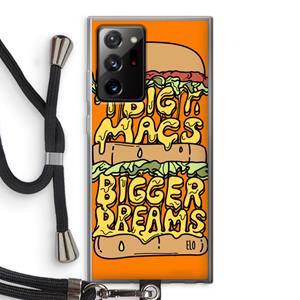 CaseCompany Big Macs Bigger Dreams: Samsung Galaxy Note 20 Ultra / Note 20 Ultra 5G Transparant Hoesje met koord