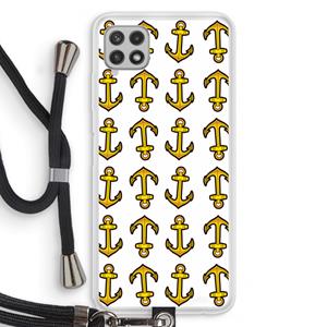 CaseCompany Musketon Anchor: Samsung Galaxy A22 4G Transparant Hoesje met koord