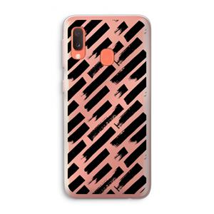 CaseCompany Zwarte vegen: Samsung Galaxy A20e Transparant Hoesje