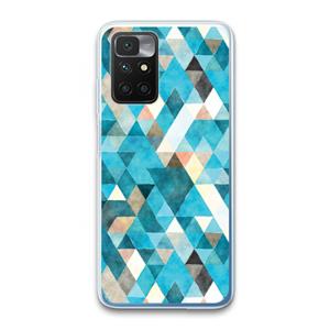 CaseCompany Gekleurde driehoekjes blauw: Xiaomi Redmi 10 Transparant Hoesje