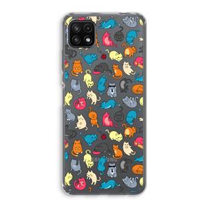 CaseCompany Kleurrijke katten: Samsung Galaxy A22 5G Transparant Hoesje