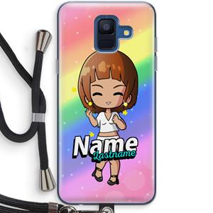 CaseCompany Chibi Maker vrouw: Samsung Galaxy A6 (2018) Transparant Hoesje met koord