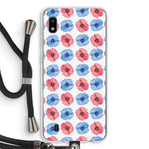 CaseCompany Klaproosjes: Samsung Galaxy A10 Transparant Hoesje met koord