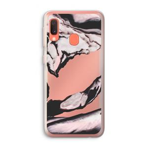 CaseCompany Roze stroom: Samsung Galaxy A20e Transparant Hoesje