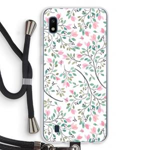 CaseCompany Sierlijke bloemen: Samsung Galaxy A10 Transparant Hoesje met koord