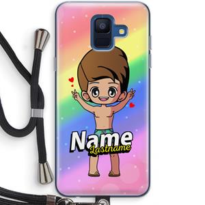 CaseCompany Chibi Maker man: Samsung Galaxy A6 (2018) Transparant Hoesje met koord
