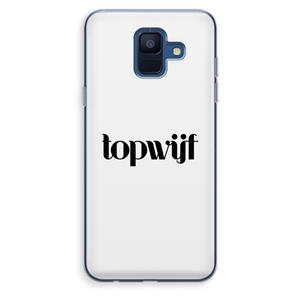 CaseCompany Topwijf Wit: Samsung Galaxy A6 (2018) Transparant Hoesje