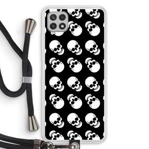 CaseCompany Musketon Skulls: Samsung Galaxy A22 4G Transparant Hoesje met koord