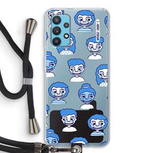 CaseCompany Gezichtjes: Samsung Galaxy A32 4G Transparant Hoesje met koord