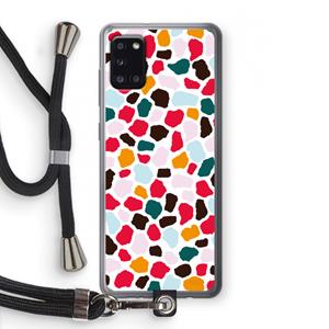 CaseCompany Colored Giraffe: Samsung Galaxy A31 Transparant Hoesje met koord