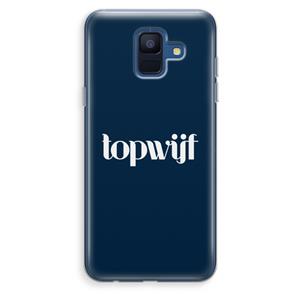CaseCompany Topwijf Navy: Samsung Galaxy A6 (2018) Transparant Hoesje