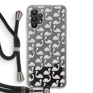 CaseCompany Zwanen: Samsung Galaxy A32 5G Transparant Hoesje met koord