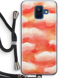CaseCompany Lichte Wolken: Samsung Galaxy A6 (2018) Transparant Hoesje met koord