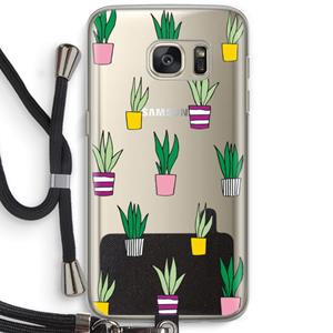 CaseCompany Sanseveria: Samsung Galaxy S7 Transparant Hoesje met koord