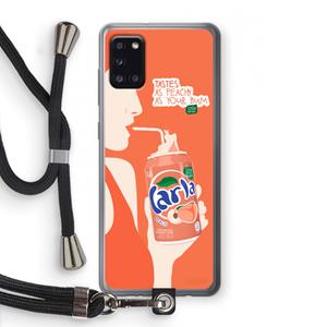 CaseCompany Peach please!: Samsung Galaxy A31 Transparant Hoesje met koord