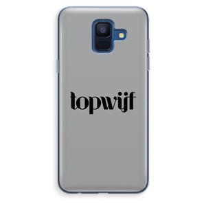 CaseCompany Topwijf Grijs Zwart: Samsung Galaxy A6 (2018) Transparant Hoesje
