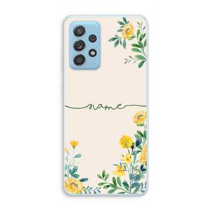 CaseCompany Gele bloemen: Samsung Galaxy A73 Transparant Hoesje