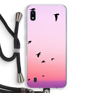 CaseCompany Fly away: Samsung Galaxy A10 Transparant Hoesje met koord