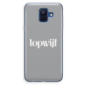 CaseCompany Topwijf Grijs Wit: Samsung Galaxy A6 (2018) Transparant Hoesje