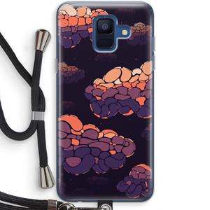 CaseCompany Patroon Wolken: Samsung Galaxy A6 (2018) Transparant Hoesje met koord