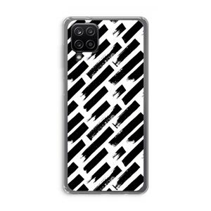 CaseCompany Zwarte vegen: Samsung Galaxy A12 Transparant Hoesje