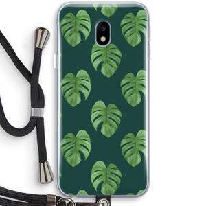 CaseCompany Monstera leaves: Samsung Galaxy J3 (2017) Transparant Hoesje met koord