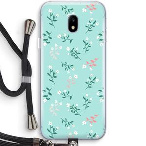 CaseCompany Small white flowers: Samsung Galaxy J3 (2017) Transparant Hoesje met koord