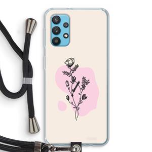 CaseCompany Roses are red: Samsung Galaxy A32 4G Transparant Hoesje met koord