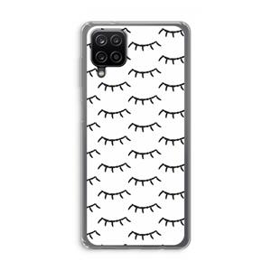 CaseCompany Wimpers: Samsung Galaxy A12 Transparant Hoesje