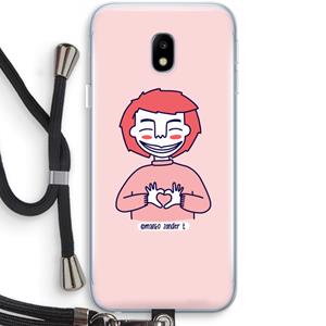 CaseCompany Hartje: Samsung Galaxy J3 (2017) Transparant Hoesje met koord