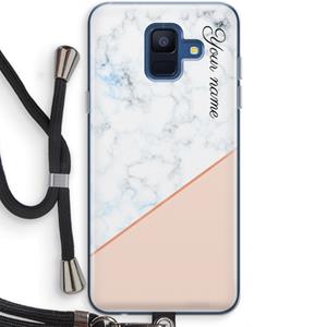 CaseCompany Marmer in stijl: Samsung Galaxy A6 (2018) Transparant Hoesje met koord
